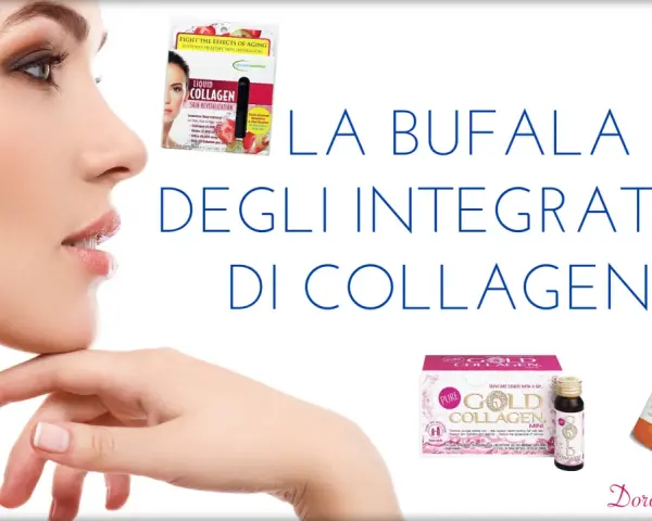 Primo piano di un volto femminile con integratori di peptidi di collagene in primo piano.