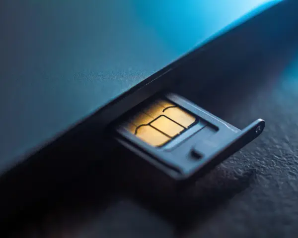 Złota karta SIM w wysuniętej tacce. Telefon nie czyta karty SIM, co może być frustrujące.