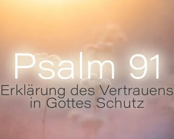 Sanfter Sonnenuntergang über zarten Pflanzen. Text: "Psalm 91: Erklärung des Vertrauens in Gottes Schutz.