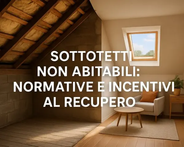 Sottotetti non abitabili: un'ispezione rivela normative e incentivi per il recupero. Spazio con poltrona, tavolino e lucernario.