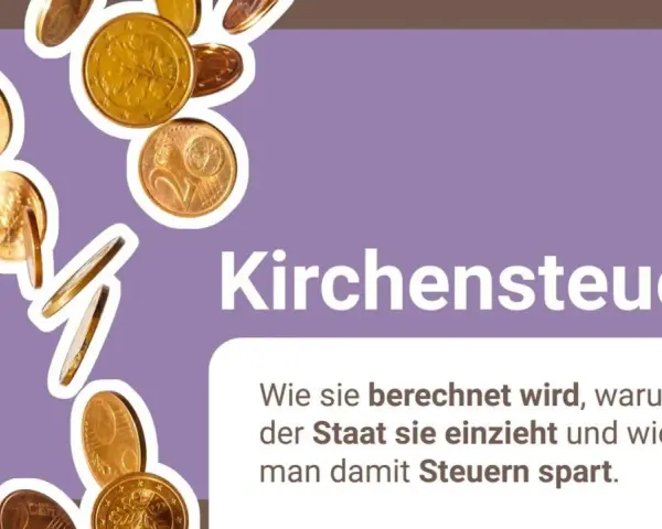 Münzen fliegen umher. Die Kirchensteuer wird erklärt, auch wieviel prozent kirchensteuer nrw ist und wie man damit Steuern spart.