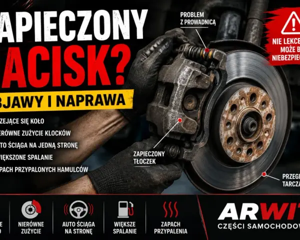 Zablokowany zacisk hamulcowy, objawy: grzejące się koło, nierówne zużycie klocków, ściąganie auta. Nie lekceważ!