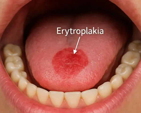 Czerwona plama na języku, oznaczona jako erytroplakia, wymaga uwagi.