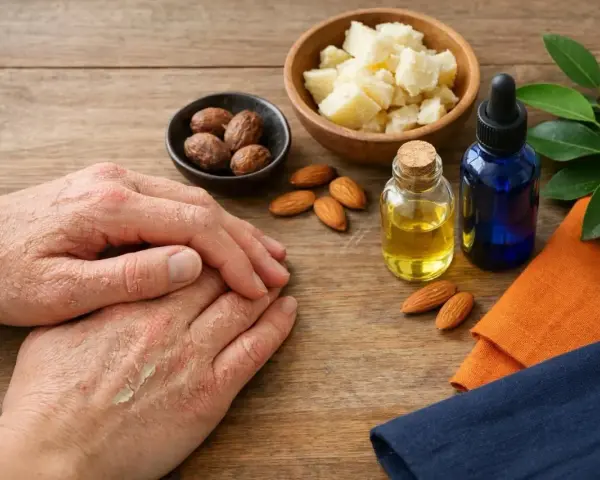 Mains sèches et gercées. Huile d'amande, karité, et une astuce grand-mère pour les cuticules ongles.