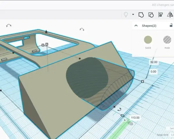 Projekt 3D w Tinkercad po polsku: tworzenie uchwytu z wycięciem.