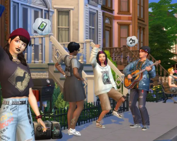 Sims 4: trucos para subir habilidades de música y fotografía mientras disfrutan de un día soleado en la calle.