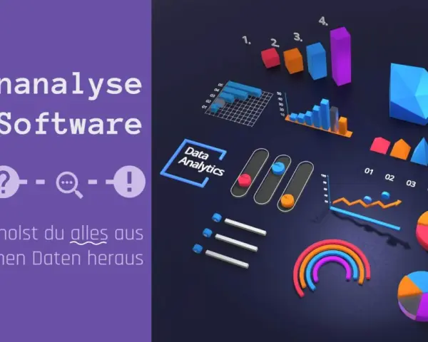 Datenanalyse-Software mit bunten Diagrammen und Grafiken. So holst du alles aus deinen Daten heraus.