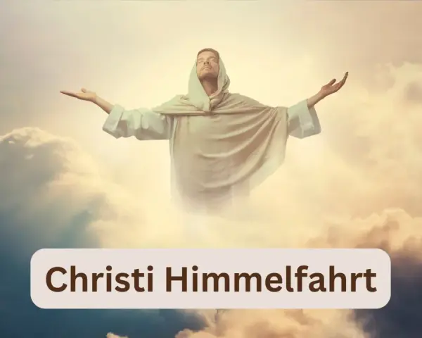Jesus steigt in den Himmel auf. Christi Himmelfahrt ist kein Feiertag, sondern ein Fest.
