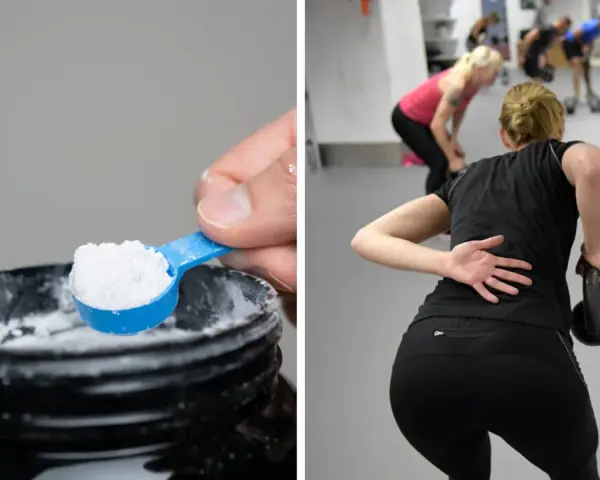 Pulver i skopa, träningsklass med kettlebells. Kan kreatin ge biverkningar?