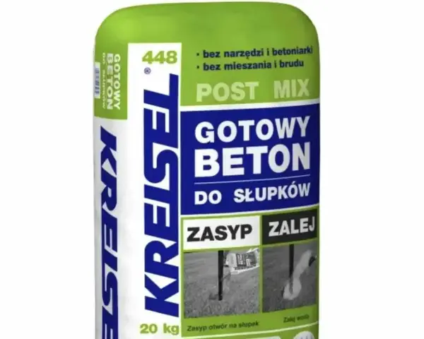 Gotowy beton Kreisel Post Mix do słupków. Worek 20 kg. Proste przygotowanie, ile cementu na kubik betonu? Tylko woda!