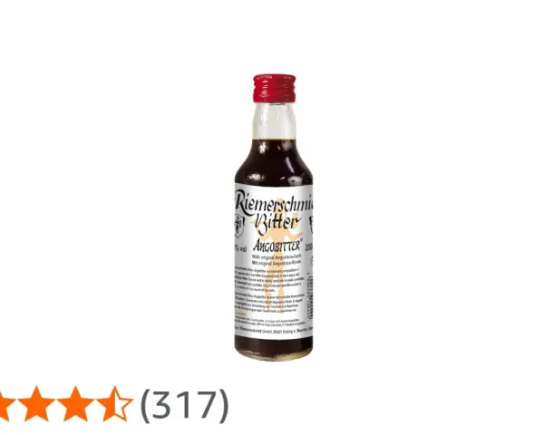 Riemerschmid Angobitter, eine aromatische Alternative zu Angostura Bitter, in kleiner Flasche.