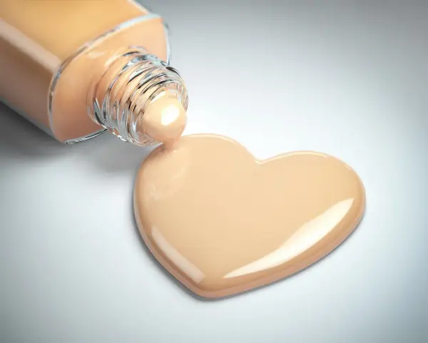 Goutte de fond de teint en forme de cœur, idéale pour savoir comment choisir son fond de teint.