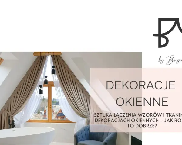 Eleganckie zasłony tworzą piękny deseń wokół okna w łazience z wanną.
