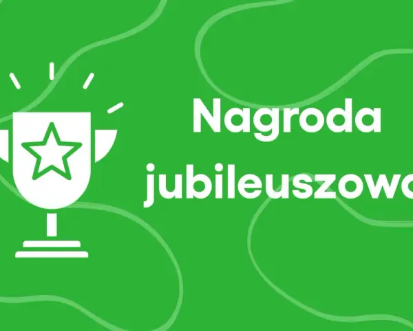 Biały puchar z gwiazdą symbolizuje nagrodę jubileuszową za 15 lat pracy.