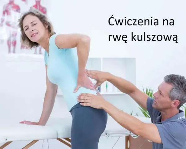 Fizjoterapeuta pomaga kobiecie z bólem w dolnej części pleców. Ćwiczenia na rwę kulszową mogą przynieść ulgę.