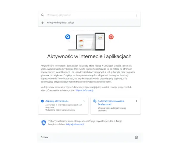 Zarządzaj swoją historią przeglądarki Google. Zobacz i usuń aktywność w internecie i aplikacjach, aby lepiej kontrolować dane.