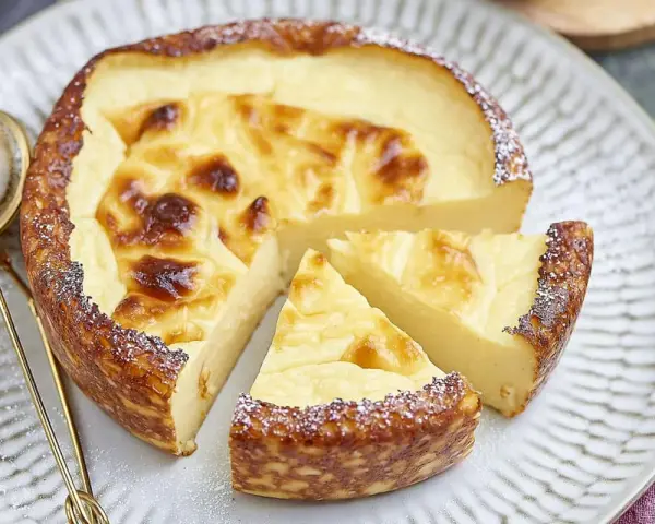Un délicieux flan sans pâte, préparé avec une recette facile à la farine. Sa texture crémeuse et sa croûte dorée invitent à la dégustation.
