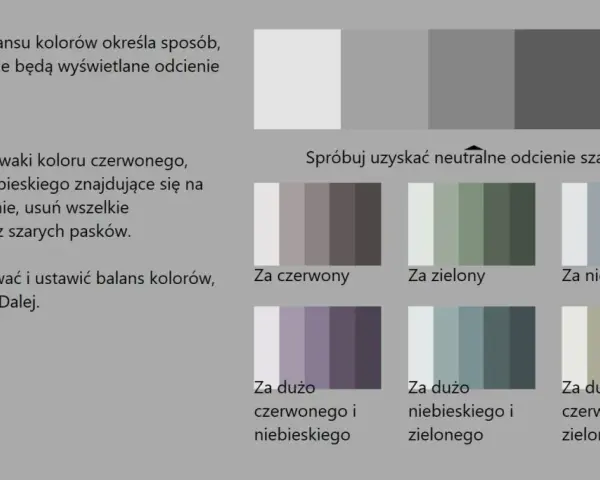 Jak skalibrować monitor: instrukcja pokazuje, jak uzyskać neutralne odcienie szarości, przesuwając suwaki kolorów.