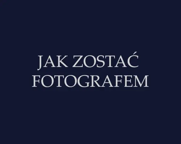 Napis "Jak zostać fotografem" na granatowym tle.