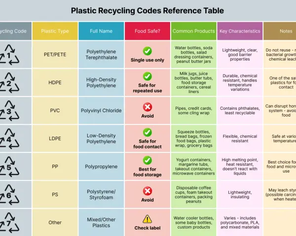Plastic recycling codes: HDPE is safe for repeated use, making it a non toxic plastic choice for food storage.