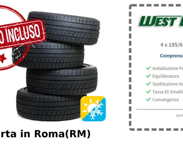 Offerta pneumatici West Lake 4x185/65R15 a Roma, montaggio incluso. Vari tipi di pneumatici per ogni stagione.