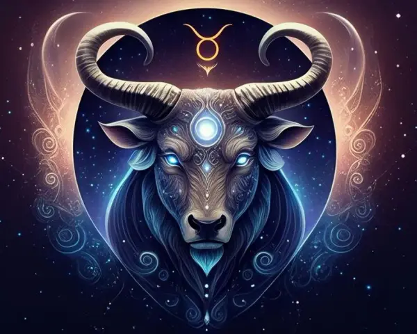 Byk od 20 kwietnia do 20 maja. Mistyczny byk z gwiazd, symbol zodiaku.