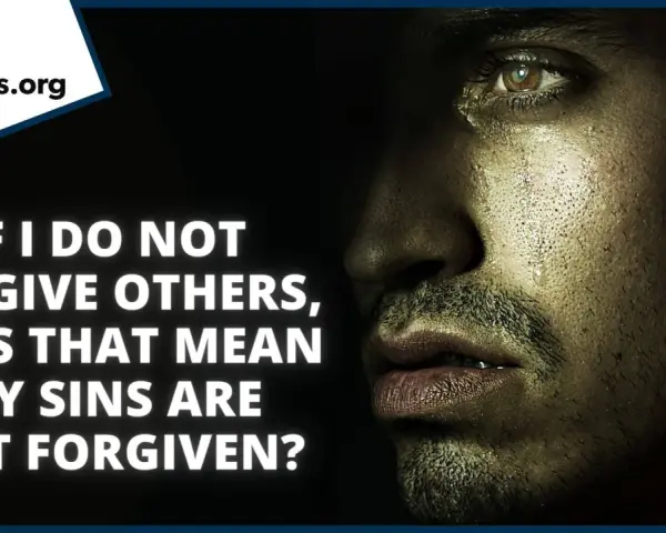 A man cries, questioning if his sins are forgiven if he doesn't forgive others, reflecting what Jesus says about forgiveness.