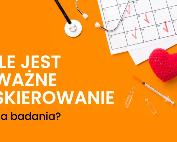 Jak długo jest ważne skierowanie na badanie krwi? Stetoskop, kalendarz z zaznaczonymi datami, strzykawka i serce sugerują tematykę medyczną.