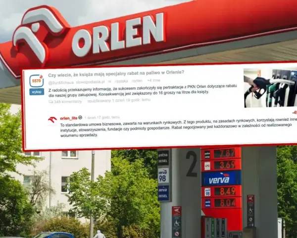 Karta Orlen na stacji paliw. Dyskusja o rabacie dla księży na paliwo.