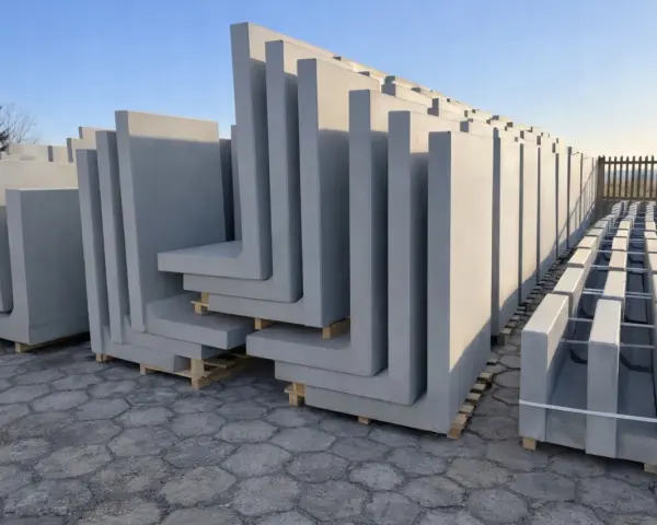 Stojące i leżące elementy betonowe, gotowe do montażu. Sprawdź elki betonowe cennik.