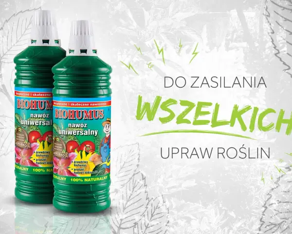 Dwie butelki Biohumusu, uniwersalnego nawozu. Kiedy stosować? Do zasilania wszelkich upraw roślin, 100% naturalny.
