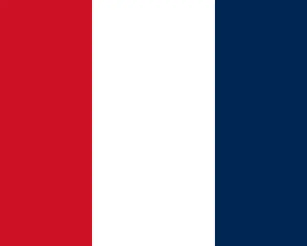 Bandera tricolor: rojo, blanco y azul. Podría ser la primera bandera de Francia, símbolo de la Revolución.