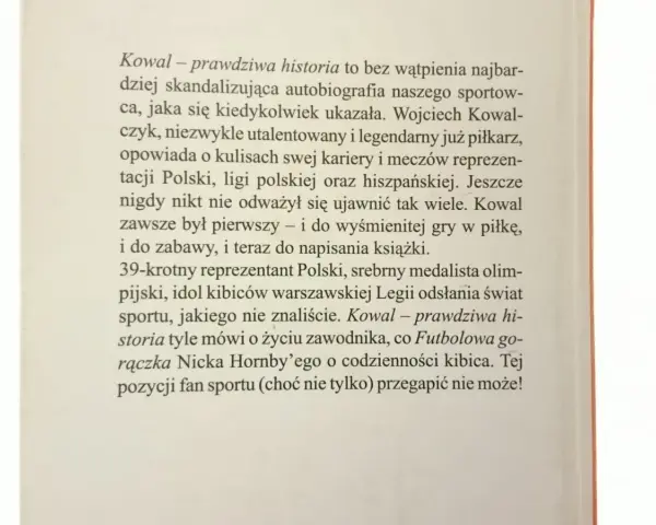 Kowal - prawdziwa historia, autobiografia sportowca. Tekst w języku polskim.