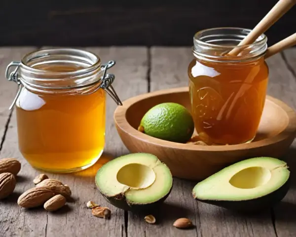 Słoiki z miodem, awokado, limonka i migdały. Czy miód w diecie keto to możliwe?