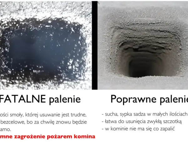 Fatalne palenie to smoła, poprawne to sucha sadza. Zastanawiasz się, ile kosztuje czyszczenie komina? Zobacz różnicę!