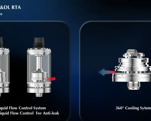El rdta Revorie RDL&DL muestra su sistema de control de flujo de líquido y su sistema de enfriamiento de 360°.