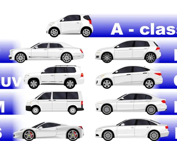 Classi di auto: dalla piccola A alla lussuosa F, passando per SUV, monovolume e berline auto significato.