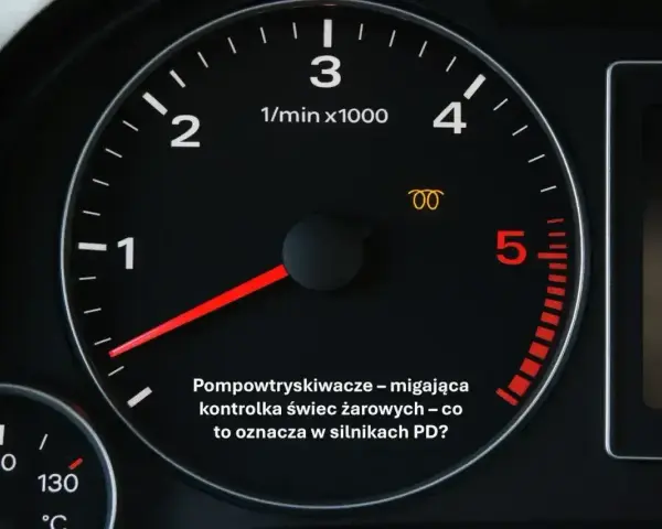 Na desce rozdzielczej miga kontrolka sprężynka, sygnalizując problem z pompowtryskiwaczami w silniku PD.