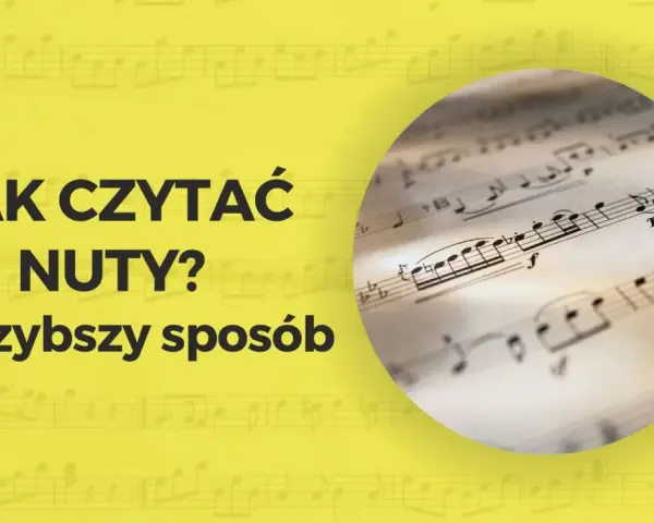 Jak czytać nuty na gitarze? Najszybszy sposób na naukę gry. Nuty na tle żółtym.