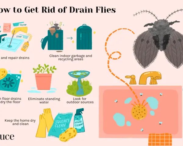 Learn how to get rid of drain flies by cleaning drains, garbage, and standing water. Keep your home dry and clean to prevent these pests.