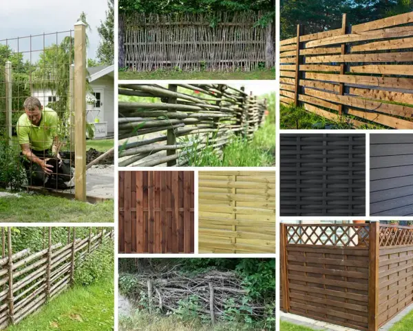 Här finns inspiration för att bygga billigt staket med olika material som grenar, trä och komposit.