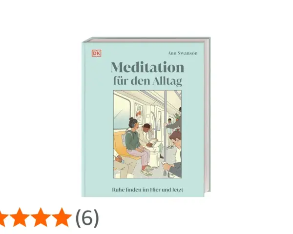 Buchcover "Meditation für den Alltag" zeigt Menschen in einer U-Bahn, die Ruhe finden. Ideal für Meditation, Kraft tanken.