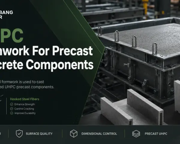 Coffrage en acier de précision pour mouler des composants préfabriqués en béton UHPC.