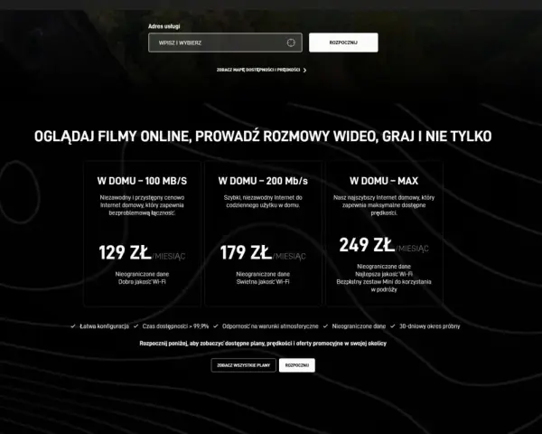 Oferta internetu domowego z opcją łączność satelitarna. Sprawdź plany i prędkości.