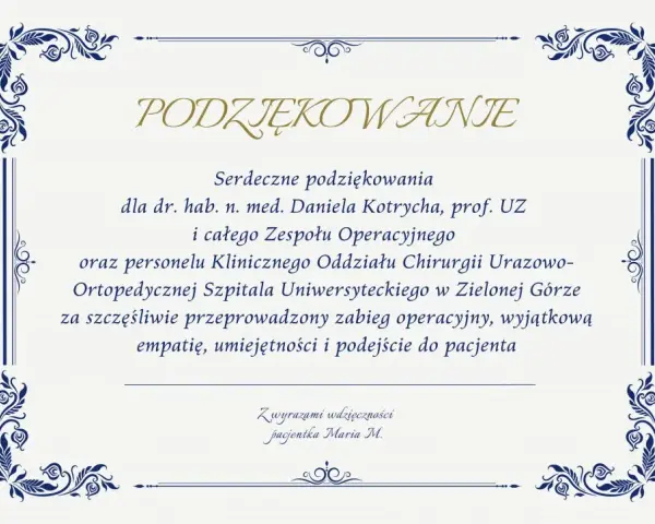 Przygotuj tekst podziękowania dla osoby, która została zaproszona i zaskocz ją
