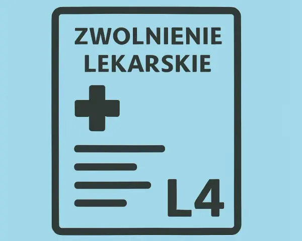 Ikona zwolnienia lekarskiego, symbol L4.