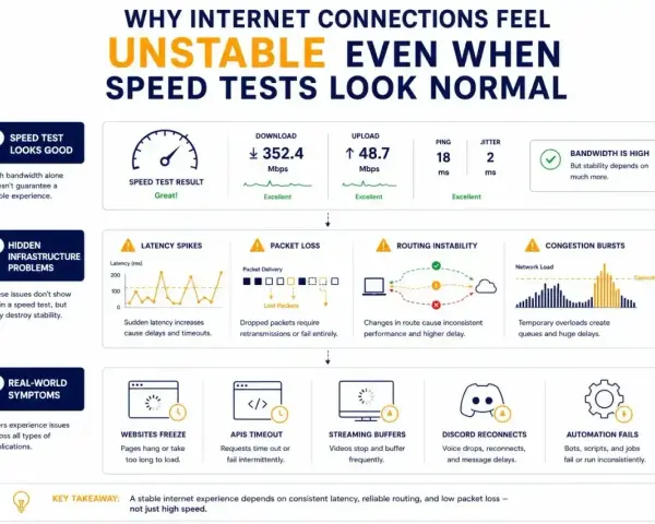 Jitter, czyli wahania opóźnień, to jeden z czynników wpływających na niestabilność internetu, mimo dobrych wyników testów prędkości.