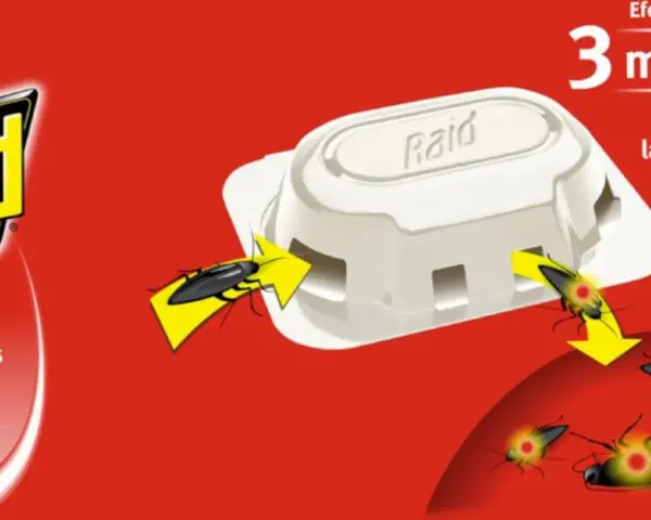 Raid Trampa Cucarachas: un remedio eficaz para eliminar cucarachas. La trampa atrae y mata a las cucarachas, eliminando la colonia entera hasta por 3 meses.