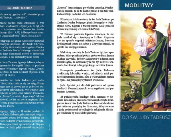 Św. Juda Tadeusz, patron trudnych spraw, przedstawiony na ikonie z włócznią. Modlitwa do św. Judy Tadeusza.