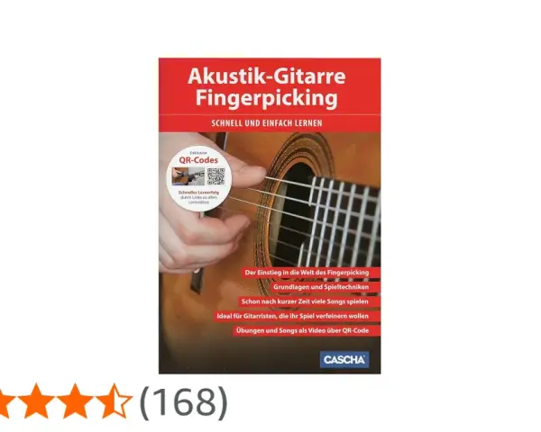 Buchcover: Akustik-Gitarre Fingerpicking. Eine Hand zupft die Saiten. Ideal für Gitarristen, die ihr Spiel verfeinern wollen.